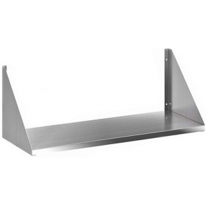 Полка настенная,  900х400х180мм, открытая, 1 уровень сплошной, нерж.сталь 430, разборная, косынки вверх Kroner 248310
