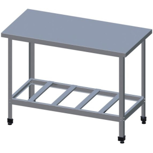 Стол производственный, 1100х700х850мм, без борта, закрытый, двери-купе, сварной, каркас труба нерж.430, ст.нерж.430, 1 полка сплошная Юг-Технология 259788