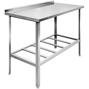 Стол производственный, 1100х700х850мм, без борта, закрытый, двери-купе, сварной, каркас труба нерж.430, ст.нерж.430, 1 полка сплошная H-ESSEN 277969