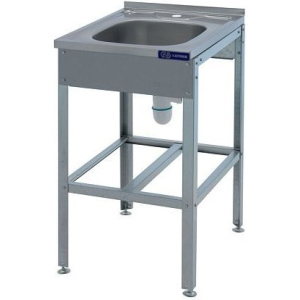 Рукомойник напольный,  500х600х870мм, 1 мойка 400х400х150мм цельнотян., борт, нерж.304, закрытый, 1 дверь распашная, разборный, каркас нерж.304, педал Kayman 278045