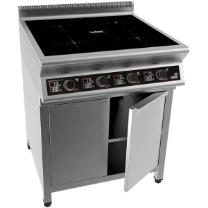 Плита электрическая напольная, 4 конфорки 4х2.8кВт, поверхность сплошная чугунная, шкаф духовой электрический конвекционный, пароувлажнение Kobor 280151