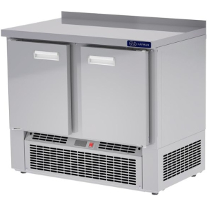 Стол холодильный, GN1/1, L1.20м, без борта, 2 двери глухие, ножки, -3/+8С, нерж.сталь, дин.охл., агрегат слева Kayman 283803