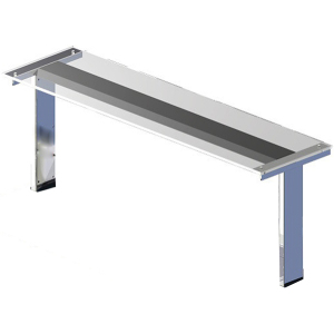Полка настольная для линии раздачи Light, 1500х300х400мм, 1 уровень стекло незакаленное, стойки Т-образные нерж., подсветка Gastrolux 286423