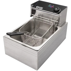 Фритюрница электрическая настольная, 1 ванна  6л, управление электромеханическое, кран для масла, 2 решетки, 1 крышка-полка EKSI 287878