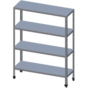Стеллаж кухонный,  600х400х1800мм, 4 полки сплошные оцинк.сталь 0.7мм, разборный, стойки уголок оцинк.сталь Юг-Технология 288009