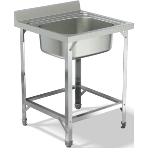 Ванна моечная,  550х550х870мм, 1 мойка 480х480х300мм сварная нерж.430, без борта, открытая, обвязка с 4-х сторон, разборная, уголок оцинк. appetiTT 288647