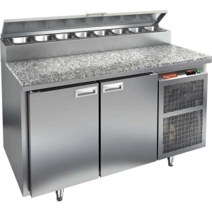 Стол холодильный саладетта, GN1/1, L1.00м, без борта, 2 двери глухие, ножки, +2/+10С, нерж.сталь, дин.охл., агрегат нижний, R134a, гнездо GN1/3+GN1/1 HICOLD 80184