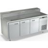 Стол холодильный для пиццы, GN1/1, L1.84м, 3 двери глухие, ножки, +2/+10С, нерж.сталь, дин.охл., агрегат справа, короб 9GN1/6