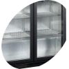 Стол холодильный д/напитков, 196л, 2 двери-купе стекло, 4 полки 395х330мм, ножки, +2/+10с, чёрный, стат.охл.+вентилятор, R600A, подсветка