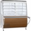 Прилавок-витрина холодильный напольный, L1.50м, +5/+15С, кашир.дуб, ванна холодильная, стенд полузакрытый без двери, направляющие, подсветка