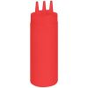 Бутылка для соуса 690мл D 7см h 26см с тремя носиками, пластик красный