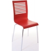 Стул, каркас хромированный, сиденье берёзовый шпон с HPL, отверстия в спинке, цвет красный