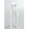 Бутылка 0,5л квадратная широкое горло с белой крышкой ПЭТ прозрачный