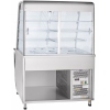 Прилавок-витрина холодильный, L1.12м, ванна охлаждаемая +5/+15с, стенд полузакрытый без двери, нерж.сталь, направляющие  (без оригинальной упаковки)