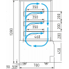 Витрина холодильная напольная ПОЛЮС KC70 VV 1,3-1 STANDARD цвет по схеме (стандарт) RAL9003