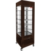 Витрина холодильная напольная, вертикальная, кондитерская, L0.60м, 5 полок, +2/+10С, дин.охл., коричневая, 4-х стороннее остекление