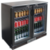 Шкаф холодильный для напитков, 254л, 2 двери стекло, 2 полки, ножки, +2/+8С, черный, дин.охл.