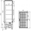 Витрина холодильная напольная ПОЛЮС D4 VM 800-1 (R800C) (цвет по схеме, 2 дв,стекл полки) RAL9005-9006