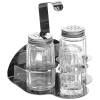 Набор соль, перец, стакан для зубочисток на подставке 50мл  L 10см w 10,7см h 10,5см, нерж.сталь, стекло, серебрян., прозр.