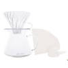 Чайник белый + воронка HARIO керамическая белая XVDD-3012W.