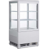 Витрина холодильная настольная, вертикальная, L0.43м, 2 полки, 0/+12С, дин.охл., белая, 4-х стороннее остекление, подсветка верхняя