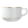 Чашка чайная Афродита 190мл D 8см h 5,5см, фарфор, белый, золотой