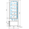 Горка холодильная ПОЛЮС FC20-07 VV 1,3-1 STANDARD (фронт X5) INOX цвет по схеме+4хКомплект подсветки 1 ряда полок 1,3, LED+4хКомплект ценникодержателей 1 ряда полок 1,3
