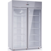 Шкаф холодильный, GN2/1, 1400л, 2 двери стекло, 10 полок, ножки, +1/+10С, дин.охл., белый, фронт серый