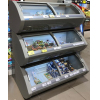 Ларь морозильный импульсных продаж, 230л, 3-х ярусный, стеклянные гнутые наклонные крышки-купе, серый, -24/-18С, R290