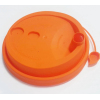 Крышка для стакана 300-500мл D 90мм пластик ПП оранжевый с заглушкой и пробивным отверстием для трубочки