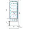 Горка холодильная ПОЛЮС FC20-07 VM 1,0-2 (CARBOMA CUBE 1930/710 ВХСп-1,0) 7024 цвет по схеме+4хКомплект цен-лей 1 ряда полок 1,0+Ночная шторка 1,0