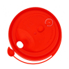 Крышка для стакана 300-500мл D 90мм пластик ПП красный с заглушкой и пробивным отверстием для трубочки