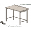 Стол производственный,  800х700х900мм, борт, открытый, обвязка с 3-х сторон нерж.430, сварной, каркас труба нерж.430, столеш.нерж.430, без фронт.фарт.