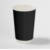 Стакан бумажный для горячих напитков двухслойный BLACK VELVET 400мл Soft-touch