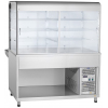 Прилавок-витрина холодильный напольный, L1.50м, +5/+15С, кашир.дуб, поверхность холодильная, стенд полузакрытый без двери, направляющие