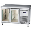 Стол холодильный ABAT СХС-60-01-СО (дверь-стекло, дверь-стекло) с бортом