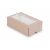 Коробка для пирожных с окном 180х107х55мм бумага крафт