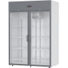 Шкаф холодильный, GN1/1+GN2/4, 1000л, 2 двери стекло, 10 полок, ножки, -5/+5С, дин.охл., белый, фронт серый, R290, ручки короткие