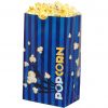 (100шт) Пакет бумажный для попкорна, 2.5л., синий/черный, рисунок Popcorn, ламинированный