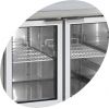 Стол холодильный, GN1/1, L2.23м, б/борта, 4 двери стекло, ножки, +2/+10с, нерж.сталь, дин.охл., агрегат справа, подсветка