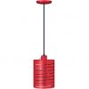 Лампа-мармит подвесная, абажур D165мм красный, шнур нерегулируемый черный, лампа прозрачная без покрытия