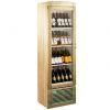 Шкаф холодильный для вина,  72бут., 1 дверь стекло, 4 полки, ножки, +4/+12С, стат.охл., неокрашенное дерево