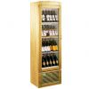 Шкаф холодильный для вина,  72бут., 1 дверь стекло, 4 полки, ножки, +4/+12С, стат.охл., светлый дуб