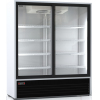 Шкаф холодильный, 1400л, 2 двери-купе стекло, 10 полок, ножки, +1/+10С, дин.охл., белый, агрегат нижний, рама дверей и решетка агрегата черные