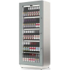 Шкаф холодильный для вина, 162бут., 1 дверь стекло, 4 полки, ножки, +4/+10С, стат.охл., LED, серый алюминий, R290, рама серая