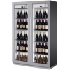 Шкаф холодильный для вина, 216бут., 2 двери стекло, 8 полок, ножки, +4С и +18С, дин.охл., LED, серый алюминий, R290, рама серая