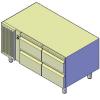 Подставка холодильная, GN1/1, L1.20м, без столешницы, 4 ящика, ножки, +2/+10С, нерж.сталь, дин.охл., агрегат слева, для линии G7001